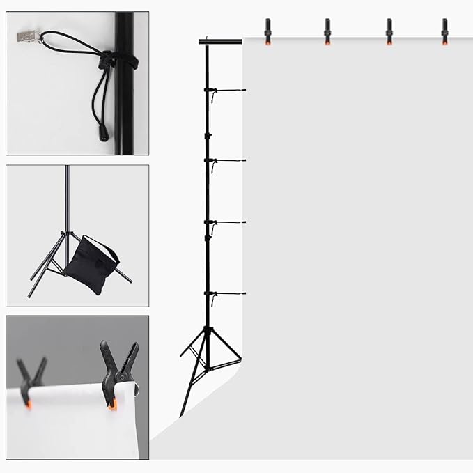 Backdrop Stand 10x7ft Photo Studio Background Stand Support System Backdrop - Image 5