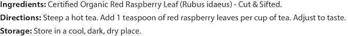 FGO Organic Red Raspberry Loose Leaf Herbal Tea, Cut and Sifted, Caffeine Free - Image 2