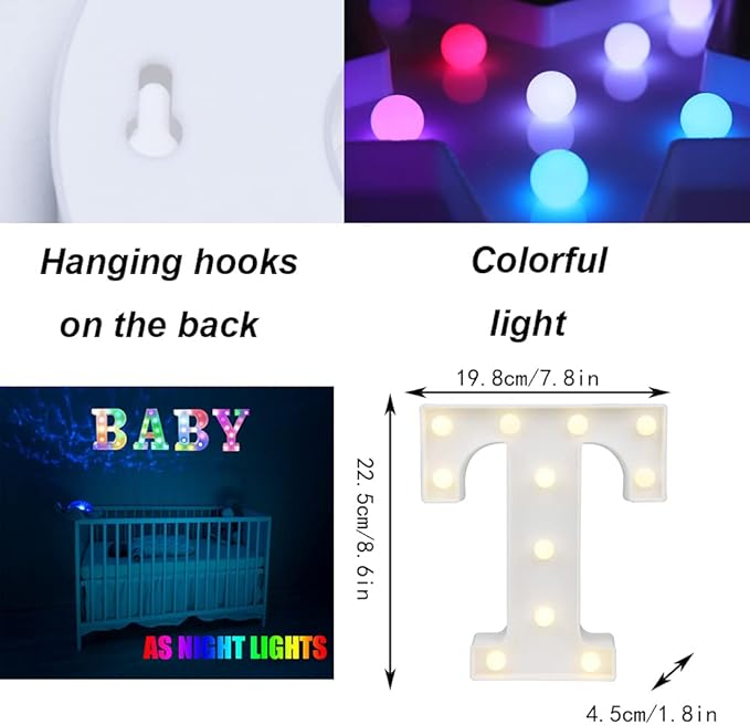 Light Up Colorful LED Marquee Letter lights, 18 Colors Changing Alphabet - Image 6