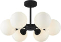 KCO Lighting 6 Lights Modern Semi Flush Mount Ceiling Light Fixture Glass Globe by KCOLighting
