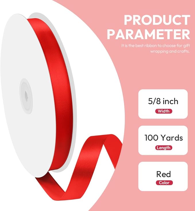 5/8" x 100 Yards Satin Ribbon - Image 2