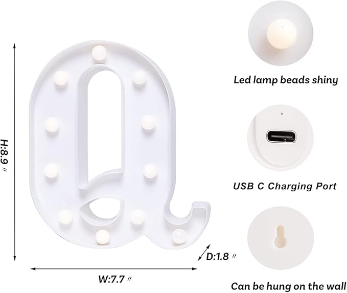 Foaky Rechargeable LED Letter Lights Sign Marquee Light Up Letters Sign - Image 3