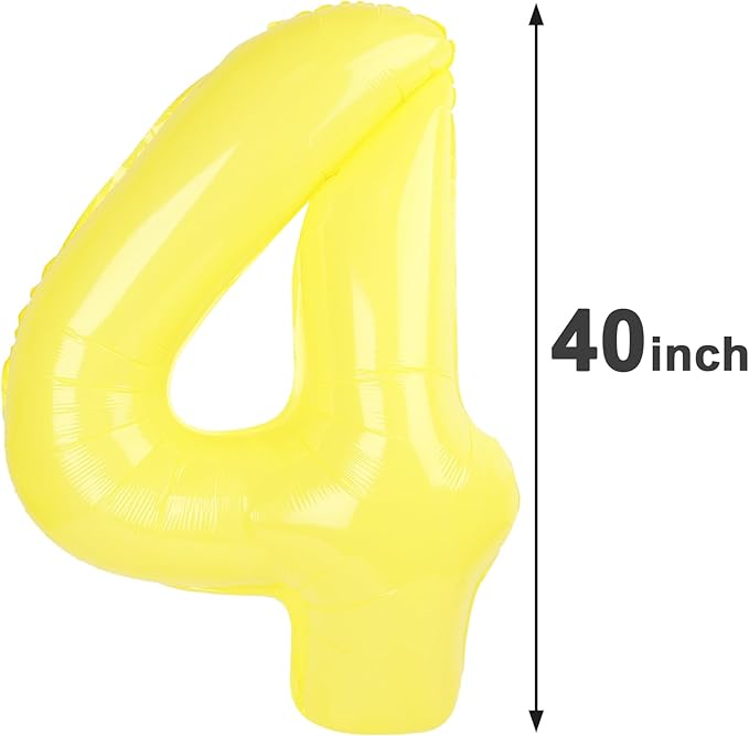 Macaron Yellow Number Balloon 4 - Image 2