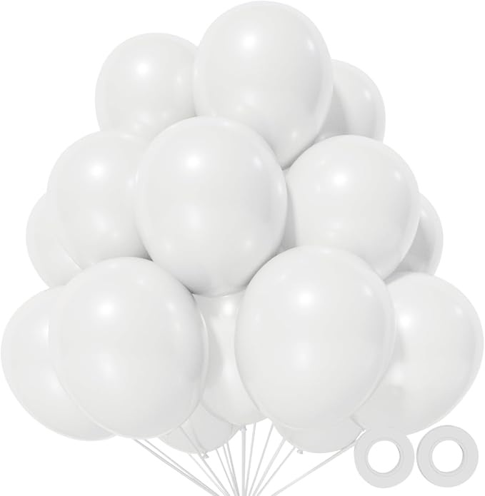 110pcs White Balloon 12 inch by KUULBELA