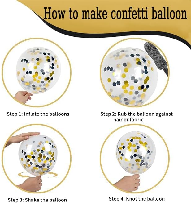 Black White Gold Balloons - Image 3