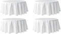 Pomp White 120" Inch Round Premium Polyester Tablecloth | Wrinkle + Stain by POMP