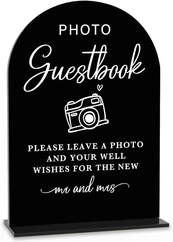 Acrylic Wedding Sign Photo Guestbook Sign by KongMoTree