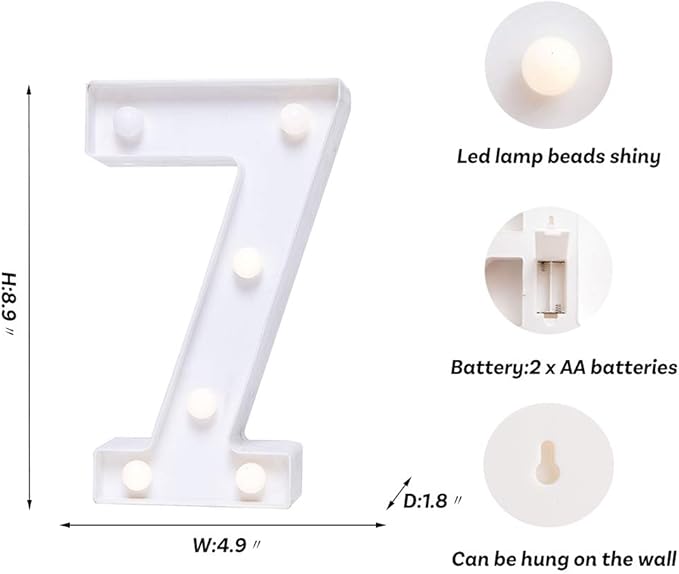 Foaky Decorative Led Marquee Light Up Number, Marquee Light Up Number Sign - Image 5