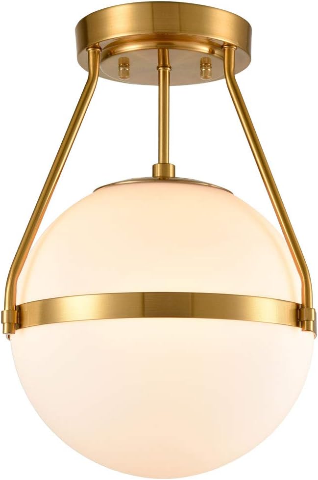 HOLKIRT Mid Century Modern Globe Semi Flush Mount Ceiling Light Fixture by LightingYourRoomDecorYourHouse