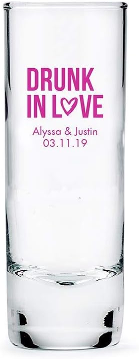 WEDDINGSTAR Personalized 2.5oz Tall Shot Glass Customizable Full Color Print by WEDDINGSTAR