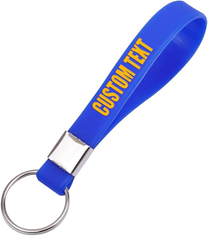 50 Custom Keychains Silicone Personalized Keyrings Customized Bulk by RIYIN