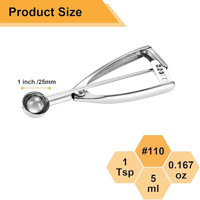 Mini Cookie Scoop, 1 Tsp Cookie Scoop, I Inch Cookie Dough Scoops, Melon Baller - Image 2