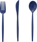 Supernal 180pcs Blue Plastic Silverware Heavy Duty Blue Party Disposable by supernal