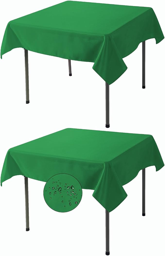 Fokitut 2 Pack Waterproof Square Tablecloth, 52x52 Inch, Stain Resistant and by BalsaCircle