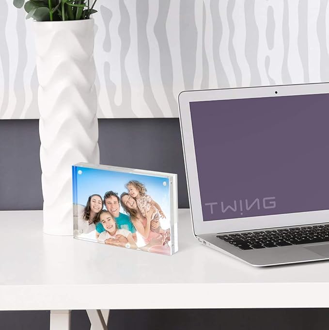 TWING 3.5x5 Inch Acrylic Picture Frame Horizontal Magnet Double Sided Photo - Image 3