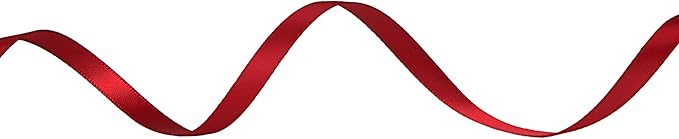 Ribbli Double Faced Scarlet Red Satin Ribbon, 1/4” x Continuous 25 Yards - Image 2