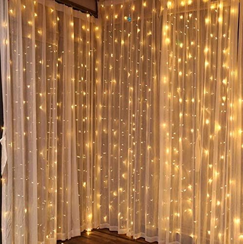 Dazzle Bright Curtain String Lights, 300 LED 9.8ft x9.8ft Warm White Fairy - Image 4