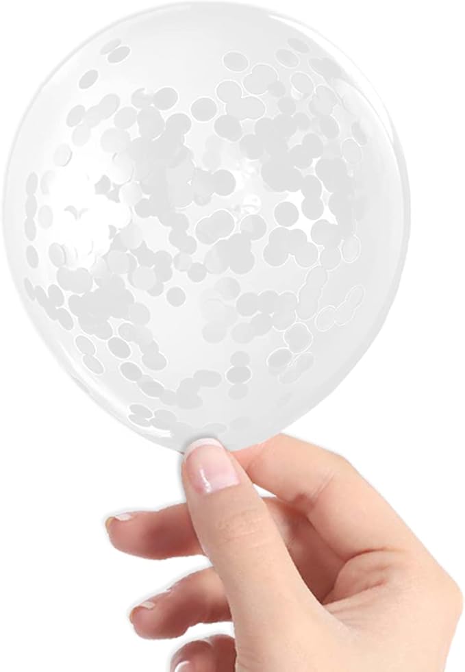 White Confetti Balloons by VHUWE