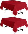 sancua 2 Pack Red Tablecloth 54 x 54 Inch, Stain and Wrinkle Resistant Square by sancua