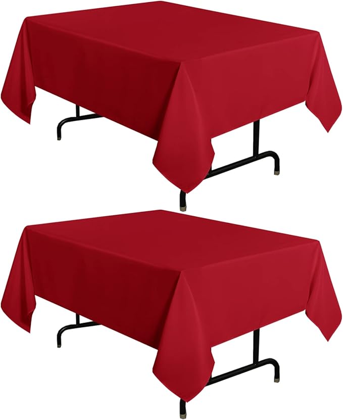 sancua 2 Pack Red Tablecloth 54 x 54 Inch, Stain and Wrinkle Resistant Square by sancua