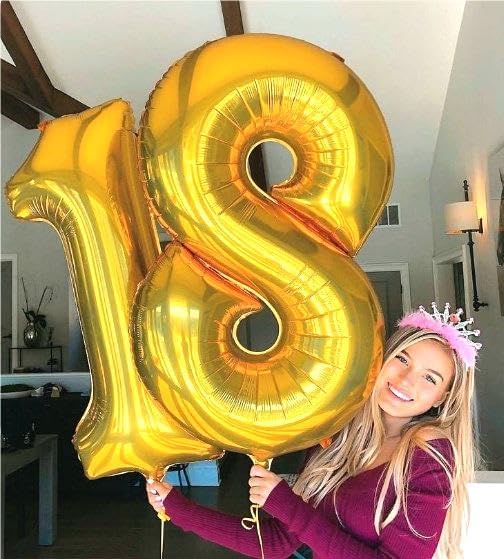 Helium Foil Gold Number 18 81 Balloon 40 Inch, Mylar Eight Numbers 18 81 - Image 8