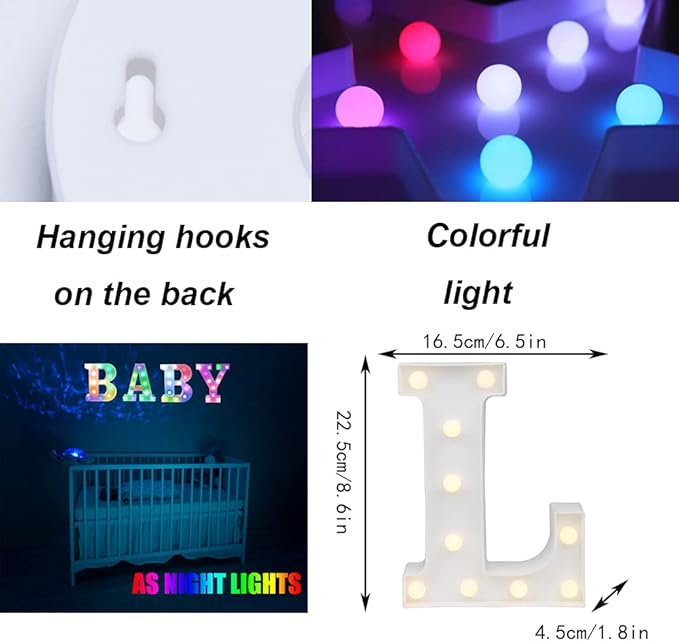 Light Up Colorful LED Marquee Letter lights, 18 Colors Changing Alphabet - Image 6
