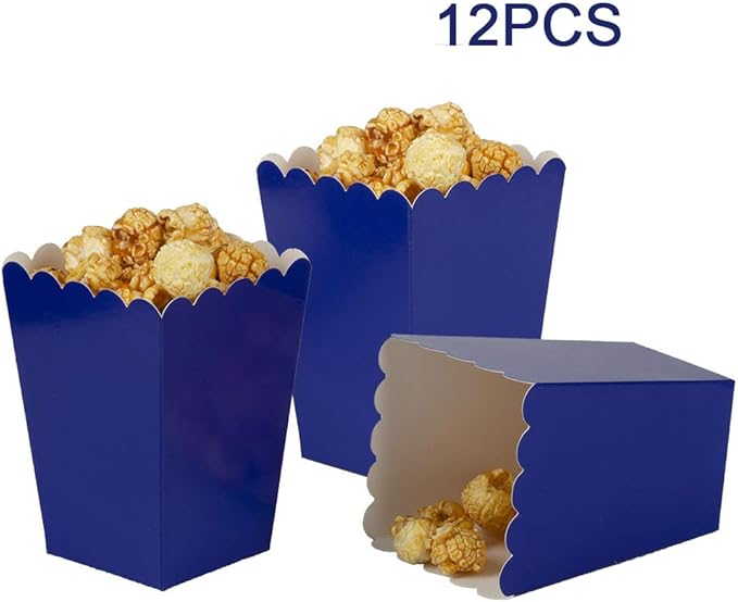 AimtoHome Navy Blue Popcorn Boxes Mini Pack of 12, Paper Popcorn Container - Image 3