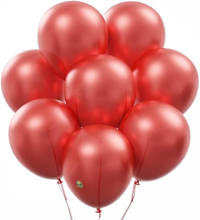 AFTERLOON® Biodegradable Balloons 50 pcs Pearlized Red 10 Inch, Pearlescent by AFTERLOON%C2%AE