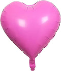 10Pcs Pink Foil Heart Shaped Balloons 18 Inch Bright Pink Heart Balloons by LHOAVWE