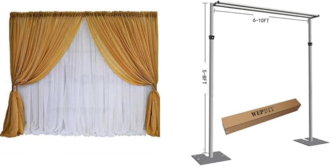 Portable Pipe and Drape Heavy Duty Backdrop Stand, ADJ Metal Frame and Heavy - Image 2