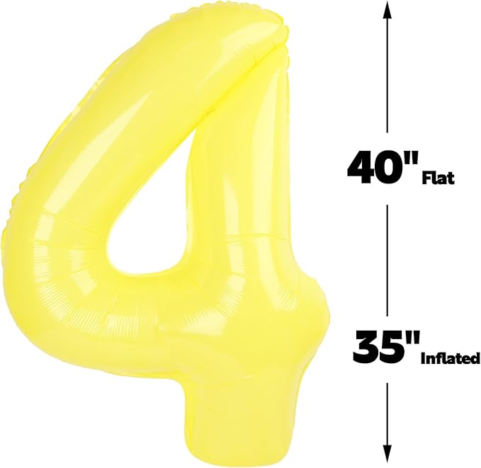 Number Balloon 4 Yellow Macaron - Image 2