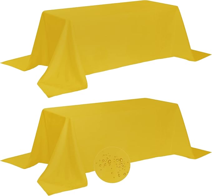 Fokitut 2 Pack Waterproof Rectangle Tablecloth, 90x132 Inch, Stain Resistant by BalsaCircle
