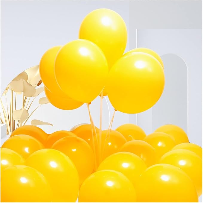 300 Pack Lemon Yellow Balloons 12 inch Mustard Yellow Latex Party Balloon Bulk by ZWZLIULIAN