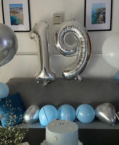 40 Inch Big Silver 9 Balloon Number, Jumbo Giant Happy 9th 19 29 39 49 99 - Image 6