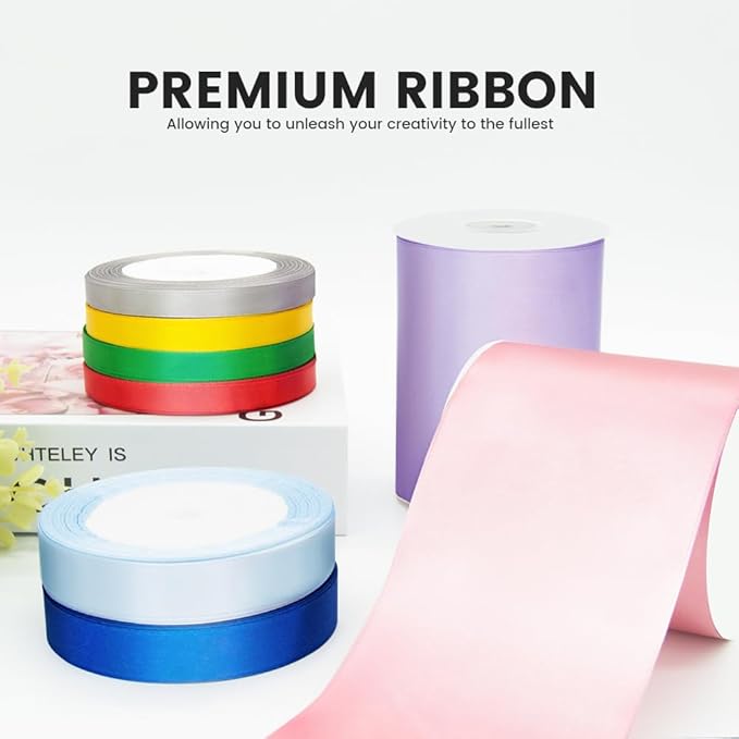 3" x 25 Yards Satin Ribbon, Floral Bouquets, Wedding Party Decorations - Image 3