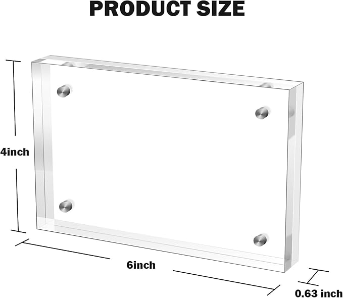 4×6 Inches Acrylic Picture Frame，Clear Magnetic Picture Frame - Image 2
