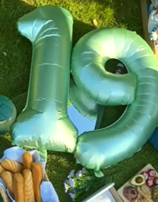 40 Inch Big Sage Green 9 Balloon Number, Jumbo Giant Happy 9th 19 29 39 49 99 - Image 4
