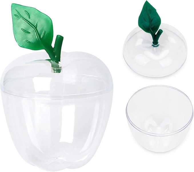 Tevrel Large Clear Apple Container – Apple Shaped Plastic Candy Jars - Image 4