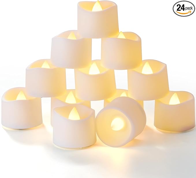 Homemory Timer Tea Lights Candles Battery Operated, 6H Timer Built-in, Auto On by Homemory