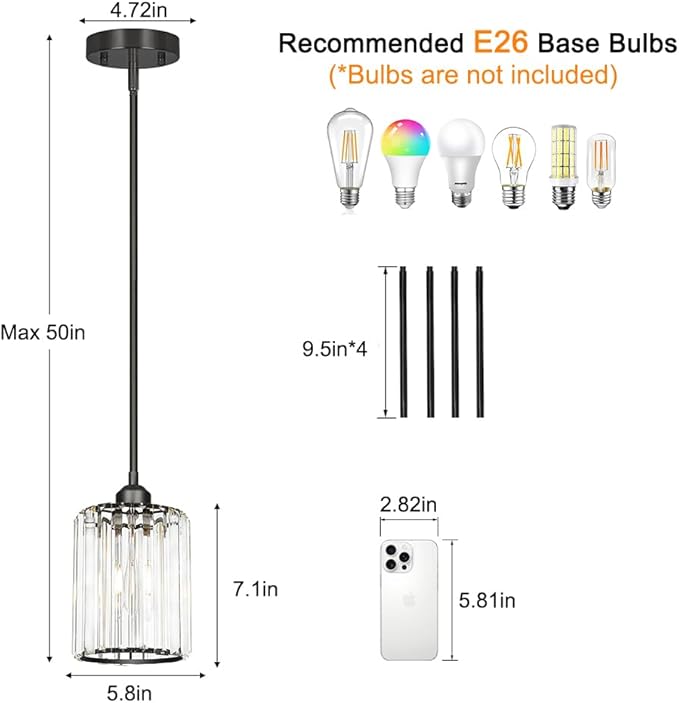 Black Kitchen Pendant Lights Over Island - Image 7