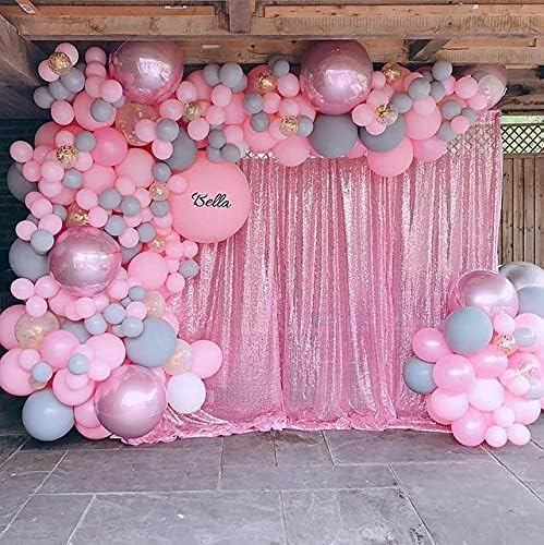 Pink Sequin Backdrop Curtain 8FTX8FT 1 Panel Sparkly Background Drapes - Image 7