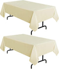 sancua 2 Pack Beige Tablecloth 54 x 78 Inch, Rectangle 4 Feet Table Cloth by sancua