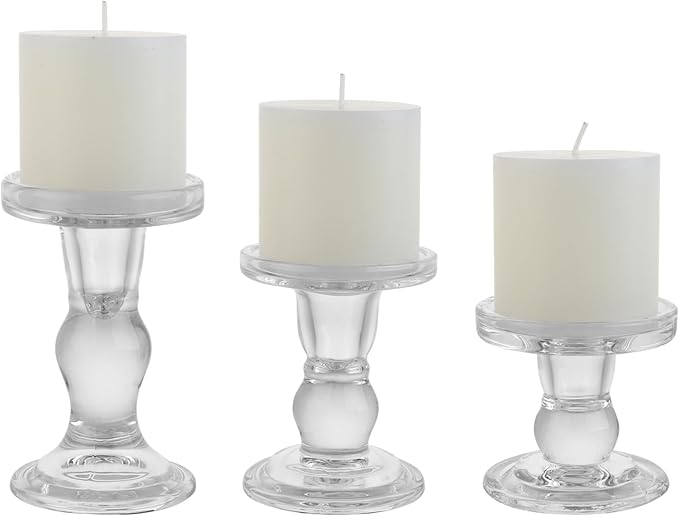 6-Piece Set of Glass Candlestick, Crystal Candlestick Holder Holder and Conical - Image 2