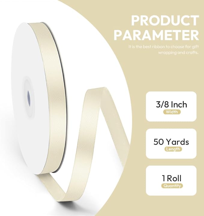 3/8" x 50 Yards Satin Ribbon - Image 2