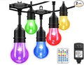 96FT Solar Outdoor String Lights, 30 Shatterproof Edison Bulbs, Dimmable Color by IPStank