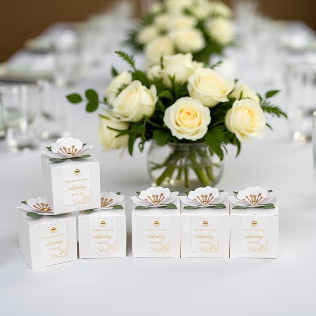 FEIYI 20 PCS Favor Boxes, 3 In 1 White Candy Boxes - Image 6