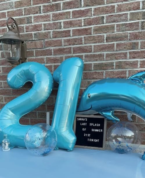 Pearl Blue Number 1 Balloon 40 inch, Number 1 Birthday Balloon - Image 7