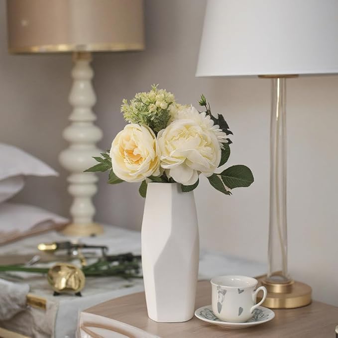 White Ceramic Vase – Modern Minimalist Flower Vase - Image 6