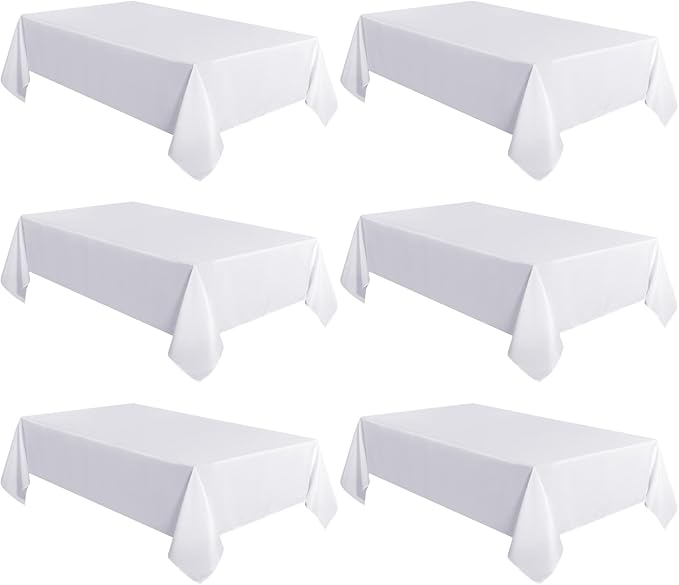 sancua 6 Pack White Tablecloth 60 x 102 Inch, Rectangle Table Cloth - Image 8