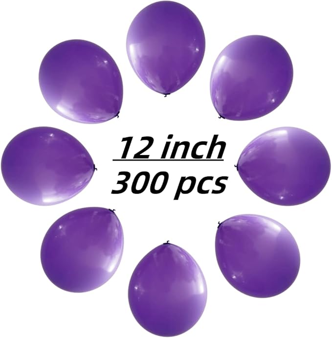 300 Pack Purple Balloons 12 inch Purple Latex Party Balloon Bulk - Image 2